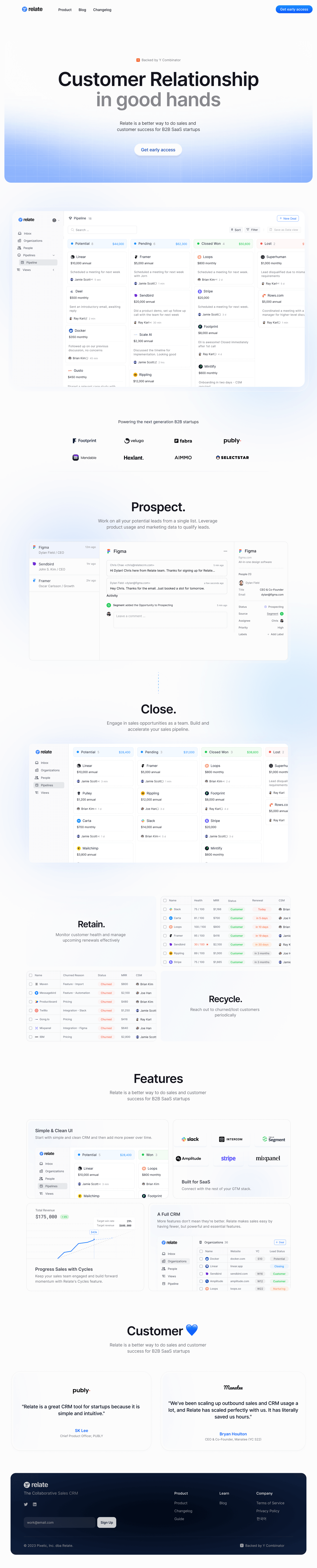 Relate website hero, Customer Relationship in good hands